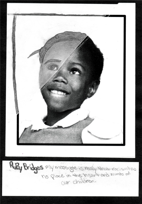 student artwork of Ruby Bridges 
